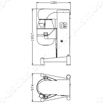 Επαγγελματικό Μίξερ 140Lt PL140N STARMIX | Διαστάσεις