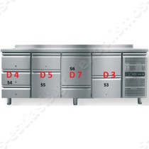 Ψυγείο πάγκος συντήρησης 220x70εκ GN 1/1 GINOX | Με συρτάρια
