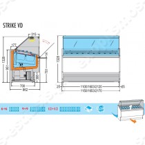 Ψυγείο βιτρίνα παγωτού για 24 θέσεις STRIKE 12+12VD Tecfrigo | Διαστάσεις