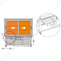 Βιτρίνα θερμαινόμενη BRIO 137 HOT TECFRIGO | Διαστασιολόγιο