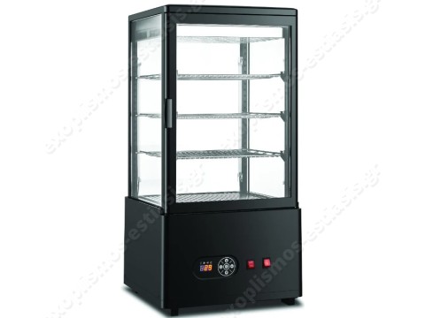 Βιτρίνα θερμαινόμενη ή ψυχόμενη με κρύσταλλο και στις 4 πλευρές 78Lt