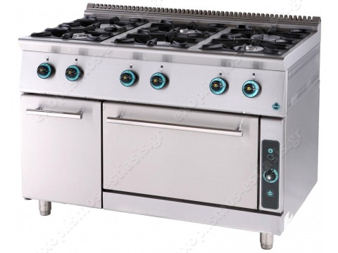 Επαγγελματική κουζίνα αερίου 6 εστιών με φούρνο FC6FS7 SERGAS