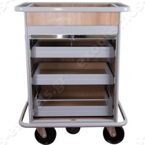 Τρόλεϊ mini bar ξύλινο | Με συρτάρια