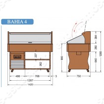 Salad bar ψαριών ISOLA Bahia 4 TECFRIGO