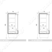 Ψυγείο service inox 180εκ SILVER ZOIN | Διαστάσεις