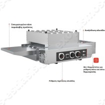 Επαγγελματικός στατικός φούρνος πίτσας τούνελ TN 38/45 PIZZA GROUP  | Χαρακτηριστικά