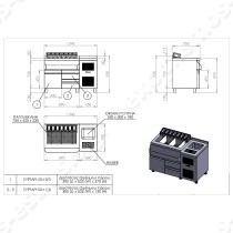 Bar Station με ψυγείο πάγκο 134εκ BS RE 134M NIKI INOX | Διαστάσεις