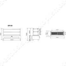 Επαγγελματική ψησταριά επιτραπέζια GR120 ROBATA GRILL | Διαστάσεις
