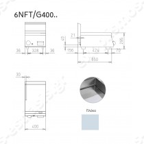 Πλατό αερίου 40εκ. με λεία πλάκα χρωμίου BARON N6FTT/G405