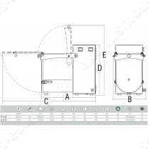 Ζυμωτήριο κρεατοειδών 10Kg IP 10M SIRMAN | Διαστασιολόγιο