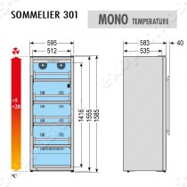 Ψυγείο βιτρίνα κρασιών Sommelier 301 TECFRIGO | Διαστασιολόγιο