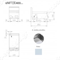 Πλατό ηλεκτρικό 40εκ. με λεία πλάκα χρωμίου BARON 6NFT/E400LC