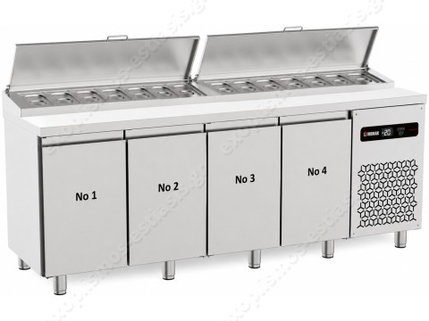 Ψυγείο πάγκος προετοιμασίας 224.2x70εκ για 12 GN 1/4 ΙΝΟΜΑΚ