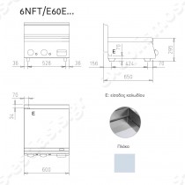 Πλατό ηλεκτρικό 60εκ. με λεία πλάκα χρωμίου BARON 6NFT/E600LC