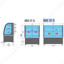Ψυγείο βιτρίνα συντήρησης BRIO 137Q TECFRIGO | Διαστάσεις BRIO 137 Q 