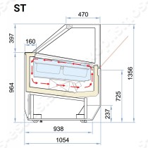 Ψυγείο βιτρίνα παγωτού 12 θέσεων MILLENNIUM 120 ISA  | Διαστάσεις μοντέλο ST