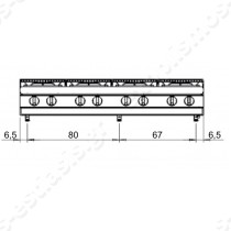 Εστία αερίου με 8 καυστήρες Baron Q70PC/G1606