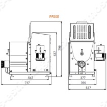 Επαγγελματική μηχανή ζυμαρικών PF 80E FIMAR | Διαστάσεις
