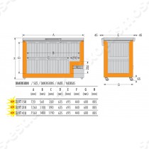 Καταψύκτης μπαούλο -45°C 126εκ ELVT310 COLDMASTER | Διαστασιολόγιο